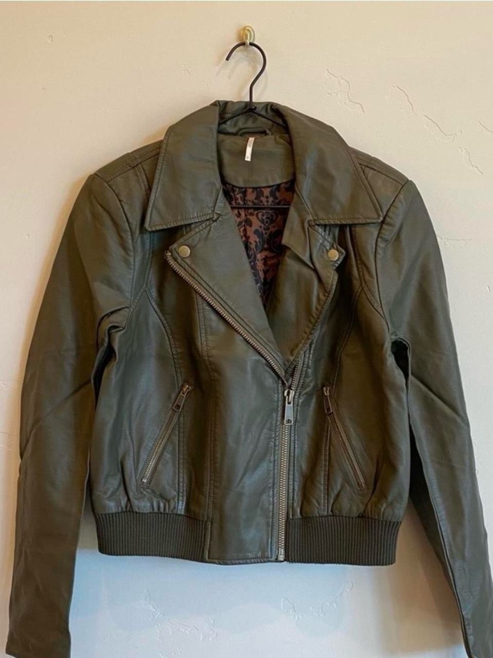 Free people Olive Green Women's Moto Jacket